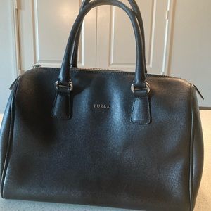 Furla black saffiano leather bag